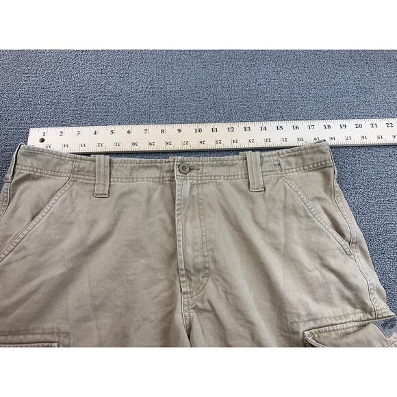Y2K Lee Dungarees Men's Size 34 Cargo Shorts Beige Work‎ Outdoors HIking - Picture 6 of 10